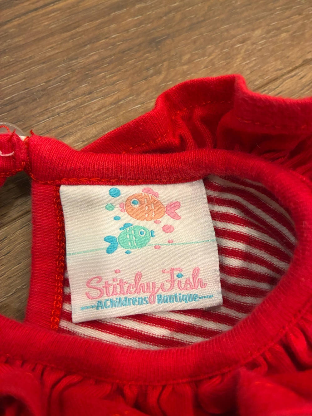 Stitchy Fish Red Stripe Christmas Dress Holiday Santa Milk Holiday 7 Girl - Picture 10 of 11